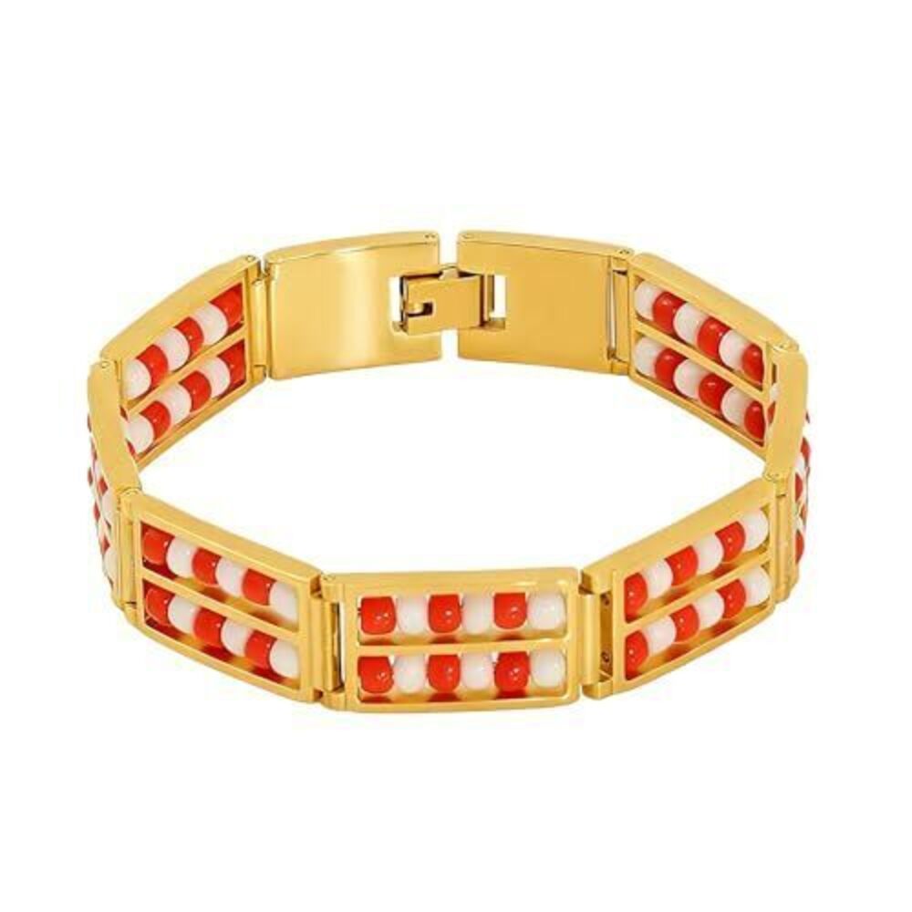 5193 Babalawo Orula Protection Bracelet and , 18K Gold Plated Stainless